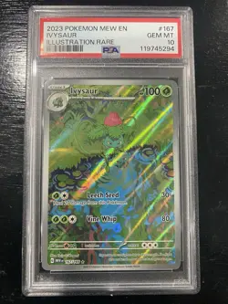 Pokemon Ivysaur 167/165 Illustration Rare S&V EN-Mew 151 #167 GEM MINT PSA 10 - Image 1