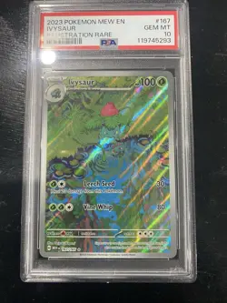 Pokemon Ivysaur 167/165 Illustration Rare S&V EN-Mew 151 #167 GEM MINT PSA 10 - Image 2
