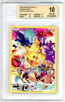 2023 POKEMON CROWN ZENITH PIKACHU SECRET BGS 10 PRISTINE #160/159 - Image 1