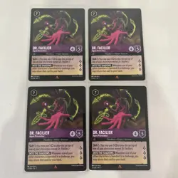 4x Lorcana Disney 37/204 Dr Facilier Regular Rare Card Playset First Chapter 4x - Image 1