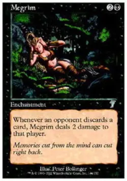 MTG - Megrim - 7th Edition - NM, English Magic FLAT RATE SHIP - Image 1