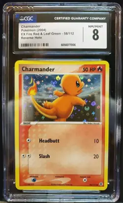 2004 Pokemon Charmander EX Fire Red & Leaf Green Reverse Holo 58/112 CGC 8 - Image 1