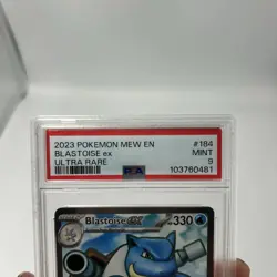 2023 POKEMON MEW EN-151 ULTRA RARE #184 BLASTOISE EX PSA 9 - Image 3