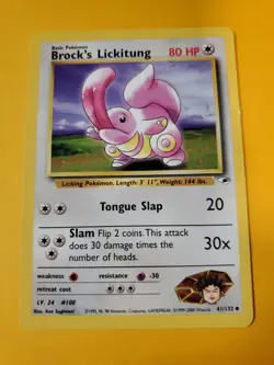 Pokemon TCG Gym Heroes - 41/132 BROCK'S LICKITUNG, Unlimited Uncommon - Image 1