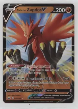 Galarian Zapdos V Pokemon Sword & Shield Chilling Reign #080 1m85 - Image 1
