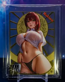 Makima Premium Metal Card Chainsaw Man Waifu Doujin Gold Anime CSM MR-002 - Image 2
