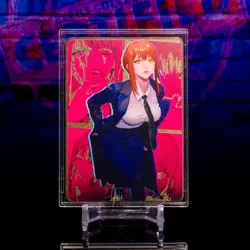 Makima Premium Metal Card Chainsaw Man Waifu Doujin Gold Anime CSM - Image 1