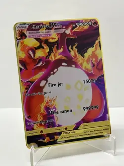 CharizardVmax HP999999 Metal Pokemon Card-Collectible Gift Display New~ - Image 1