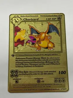 Charizard 120HP Metal Pokemon Card-Collectible Gift Display New~ - Image 1