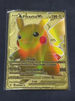 PikachuV HP190 Metal Pokemon Card-Collectible Gift Display New~ - Image 1
