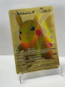 PikachuV HP190 Metal Pokemon Card-Collectible Gift Display New~ - Image 2