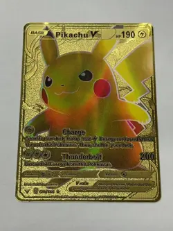 PikachuV HP190 Metal Pokemon Card-Collectible Gift Display New~ - Image 3