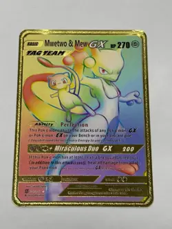 Mwetwo& MewGX HP270 Metal Pokemon Card-Collectible Gift Display New~ - Image 1