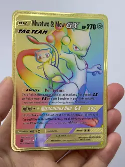Mwetwo& MewGX HP270 Metal Pokemon Card-Collectible Gift Display New~ - Image 3