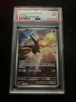2024 Pokemon SSP En-Surging Sparks Latios Illustration Rare Card 203/191 PSA 9 - Image 1