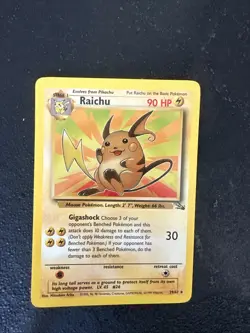 Raichu 29/62 1st Edition Pokemon Card Non Holo Rare-Excellent Condition - Image 1
