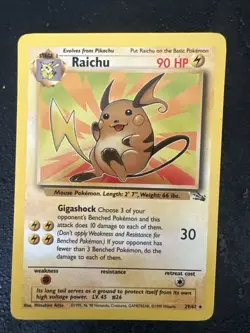 Raichu 29/62 1st Edition Pokemon Card Non Holo Rare-Excellent Condition - Image 2