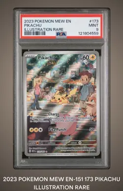 Pokemon 2023 Mew En-151 Illustration Rare #173 Pikachu PSA 9 - Image 1