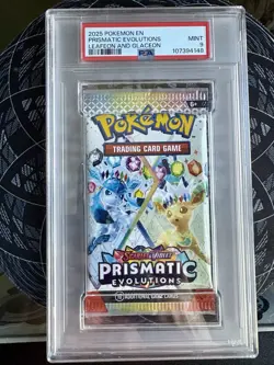 2025 Pokemon Prismatic Evolutions SEALED Booster Pack Glaceon Leafeon PSA 9 MINT - Image 1