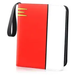 Card Binder 4 Pocket, Collectible Trading Card Albums Fits 400 Cards with Red - Image 1