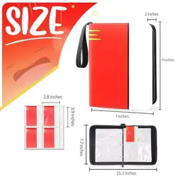Card Binder 4 Pocket, Collectible Trading Card Albums Fits 400 Cards with Red - Image 3