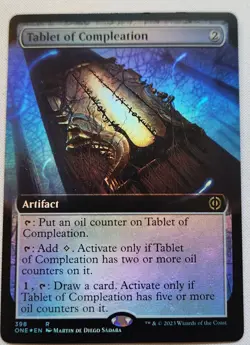MTG Magic [x1] Tablet of Compleation [x1] FOIL EXTENDED BORDERLESS Phyrexia M/NM - Image 1