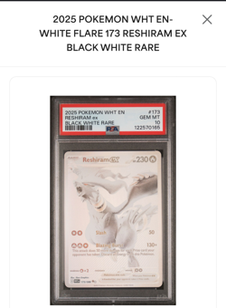 ENGLISH - POKEMON - WHITE FLARE - BWR #173 RESHIRAM EX - PSA 10 - Clean! - Image 1