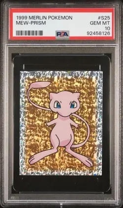 PSA 10 Mew Prism #S25 Pokemon Card Merlin Sticker 1999 Low Pop Gem Mint - Image 1
