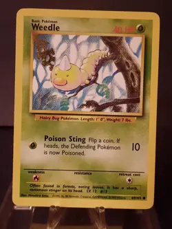 Pokemon TCG Card 1999 unlimited base set Weedle 69/102 ( LP ) - Image 1