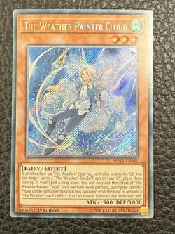 SPWA-EN031 THE WEATHER PAINTER CLOUD SECRET RARE 1ST EDITION YuGiOh CARD - Image 1