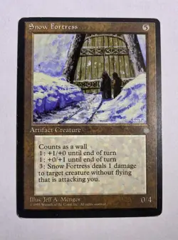 Snow Fortress MTG, Ice Age, Colorless Artifact Creature, Miscut - Image 1