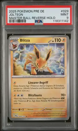Pokemon Blitza 029/131 Meisterball Reverse Holo Prismatische Entwickl PSA 9 MINT - Image 1