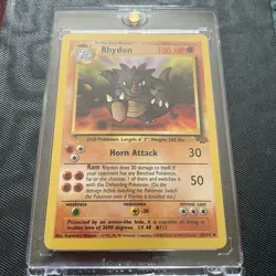 Pokemon Stage 1 Vintage Non Holo Rhydon 45/64 Jungle 1999 NM Hard Cased - Image 1