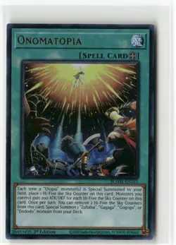Yugioh Onomatopia BLMM-EN163 Ultra Rare NM 1st Ed - Image 1