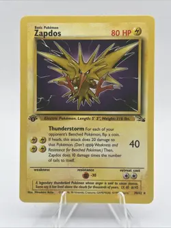 ZAPDOS 1999 Fossil 1st Edition NON-HOLO Pokemon Card #30/62 - Image 1