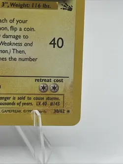 ZAPDOS 1999 Fossil 1st Edition NON-HOLO Pokemon Card #30/62 - Image 3