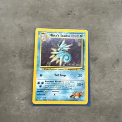 WOTC Pokemon Gym Heroes Misty's Seadra PRERELEASE Rare Holo Vintage Pokemon Card - Image 1