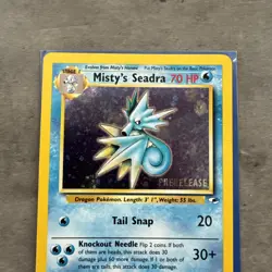 WOTC Pokemon Gym Heroes Misty's Seadra PRERELEASE Rare Holo Vintage Pokemon Card - Image 2