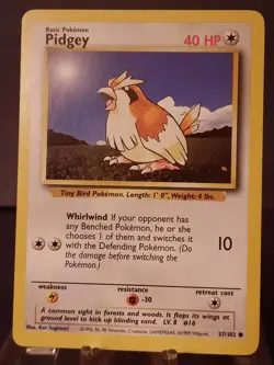 Pokemon Card Pidgey 057/102 Base Set Regular ( LP ) - Image 1