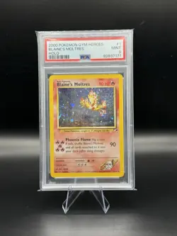 Pokemon Card Blaine's Moltres Gym Heroes 1/132 Holo Unlimited Rare WOTC PSA 9 - Image 1
