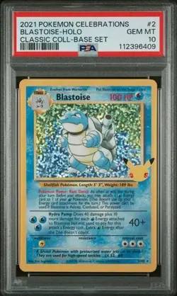 Pokemon Blastoise Celebrations Card PSA 10 2/102 #2 Classic Collection Base Set - Image 1