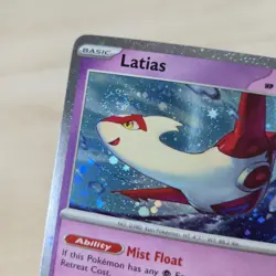 FULL SWIRL 🌀 BLEED ERROR Latias 139 Promo Cosmos Holo Pokemon Card Stellar - Image 1