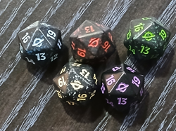 MTG , Edge Of Eternities, Spindown D20 dice each one (5 dice in total) - Image 1