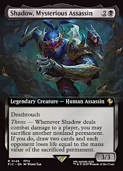 x1 Shadow, Mysterious Assassin - Extended Art R MTG Commander: Final Fantasy M/N - Image 1