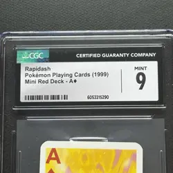 1999 Pokemon Rapidash Mini Playing Card Poker Bicycle CGC 9 Mint P - Image 3