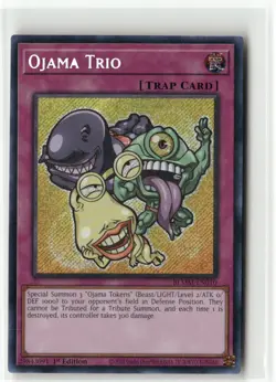 Yugioh Ojama Trio BLMM-EN010 Secret Rare NM 1st Ed - Image 1