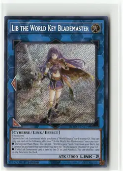 Yugioh Lib the World Key Blademaster BLMM-EN159 Secret Rare NM 1st Ed - Image 1