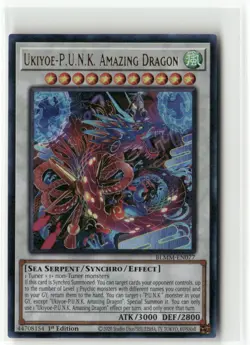 Yugioh Ukiyoe-P.U.N.K. Amazing Dragon BLMM-EN077 Ultra Rare NM 1st Ed - Image 1