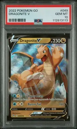 2022 Dragonite V #049 Pokemon Go PSA 10 GEM MINT CARD - Image 1