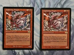 Lightning Dragon x 2 - Urza's Saga - Magic the Gathering - MTG - Light Play - Image 1